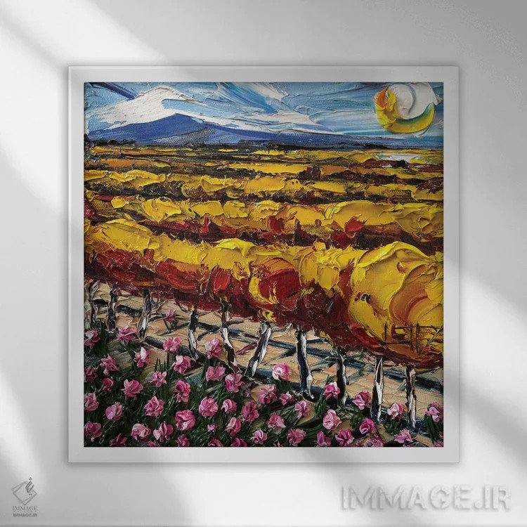 تابلو انتزاعی می بینمت در ناپا اثر لیزا الی - نمای قابدار سفید