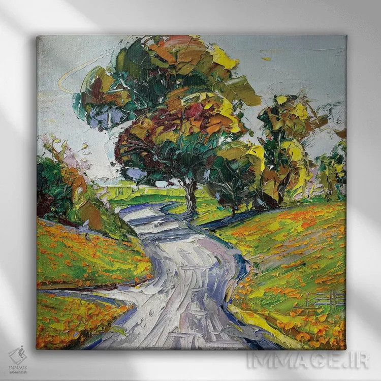 تابلو دکوراتیو شقایق های منطقه خلیج اثر لیزا الی - نمای روبهرو روی دیوار