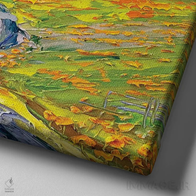 تابلو دکوراتیو شقایق های منطقه خلیج اثر لیزا الی - نمای نزدیک بافت بوم