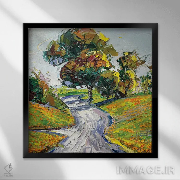 تابلو دکوراتیو شقایق های منطقه خلیج اثر لیزا الی - نمای قابدار مشکی