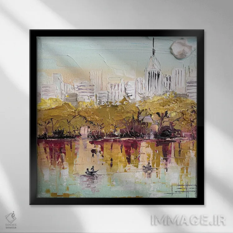 تابلو دکوراتیو سنترال پارک نیویورک اثر لیزا الی - نمای قابدار مشکی