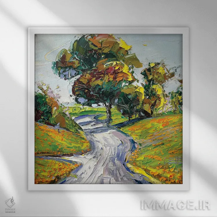 تابلو دکوراتیو شقایق های منطقه خلیج اثر لیزا الی - نمای قابدار سفید