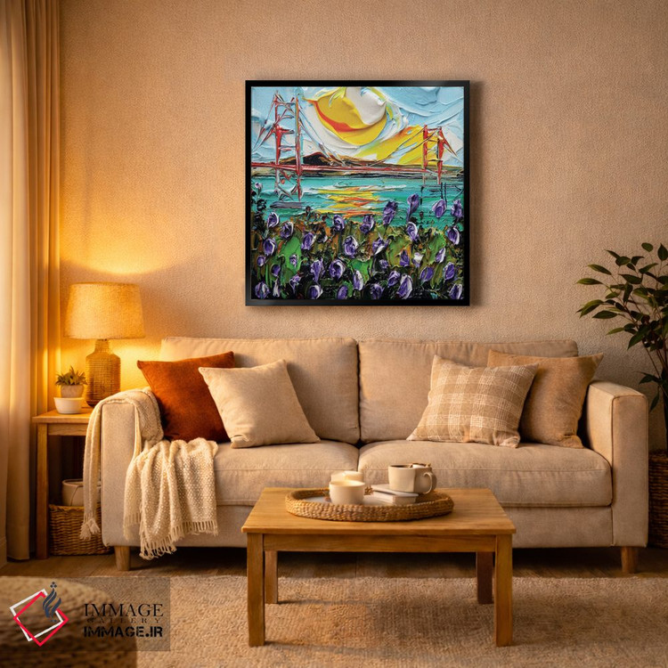 تابلو دکوراتیو غروب پل گلدن گیت اثر لیزا الی - D3B