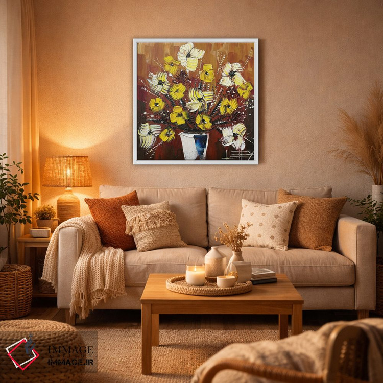 تابلو دکوراتیو دسته گل شیک اثر لیزا الی - D4W