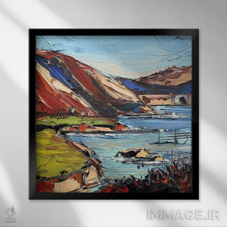 تابلو دکوراتیو راک پوینت در بیگ سور، کالیفرنیا اثر لیزا الی - نمای قابدار مشکی