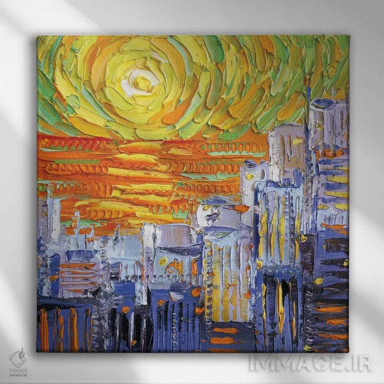 تابلو دکوراتیو غروب سان فرانسیکوخ اثر لیزا الی - نمای روبهرو روی دیوار