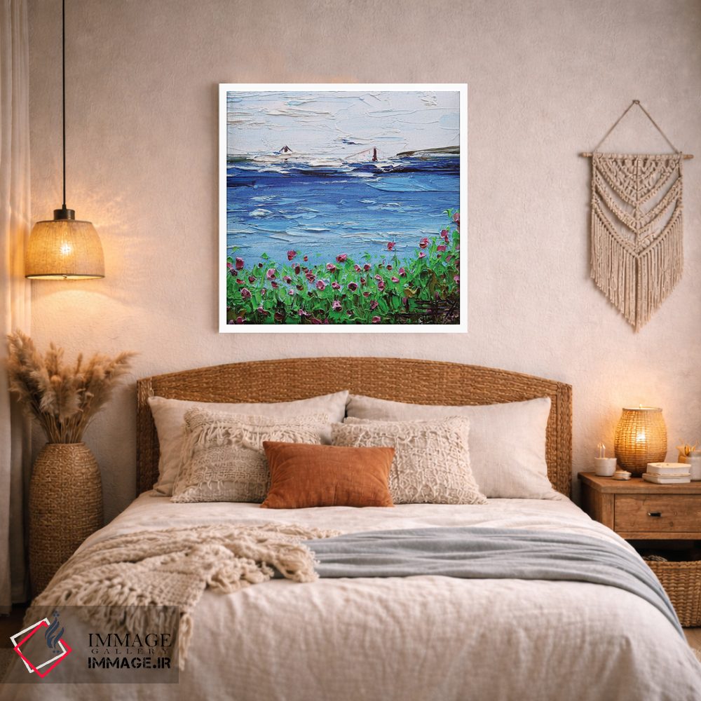 تابلو دکوراتیو نمای پل گلدن گیت از جزیره آلکاتراز در خلیج سانفرانسیسکو اثر لیزا الی - D1W