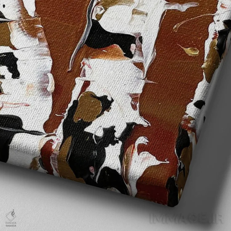 تابلو دکوراتیو مس و توس اثر لیزا الی - نمای نزدیک بافت بوم