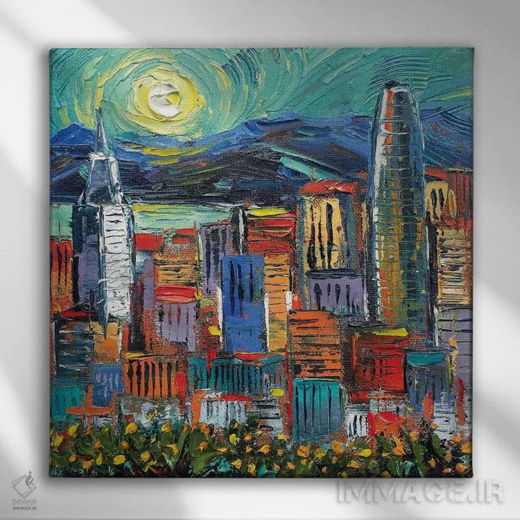 تابلو دکوراتیو عصر سان فرانسی گوگ اثر لیزا الی - نمای روبهرو روی دیوار