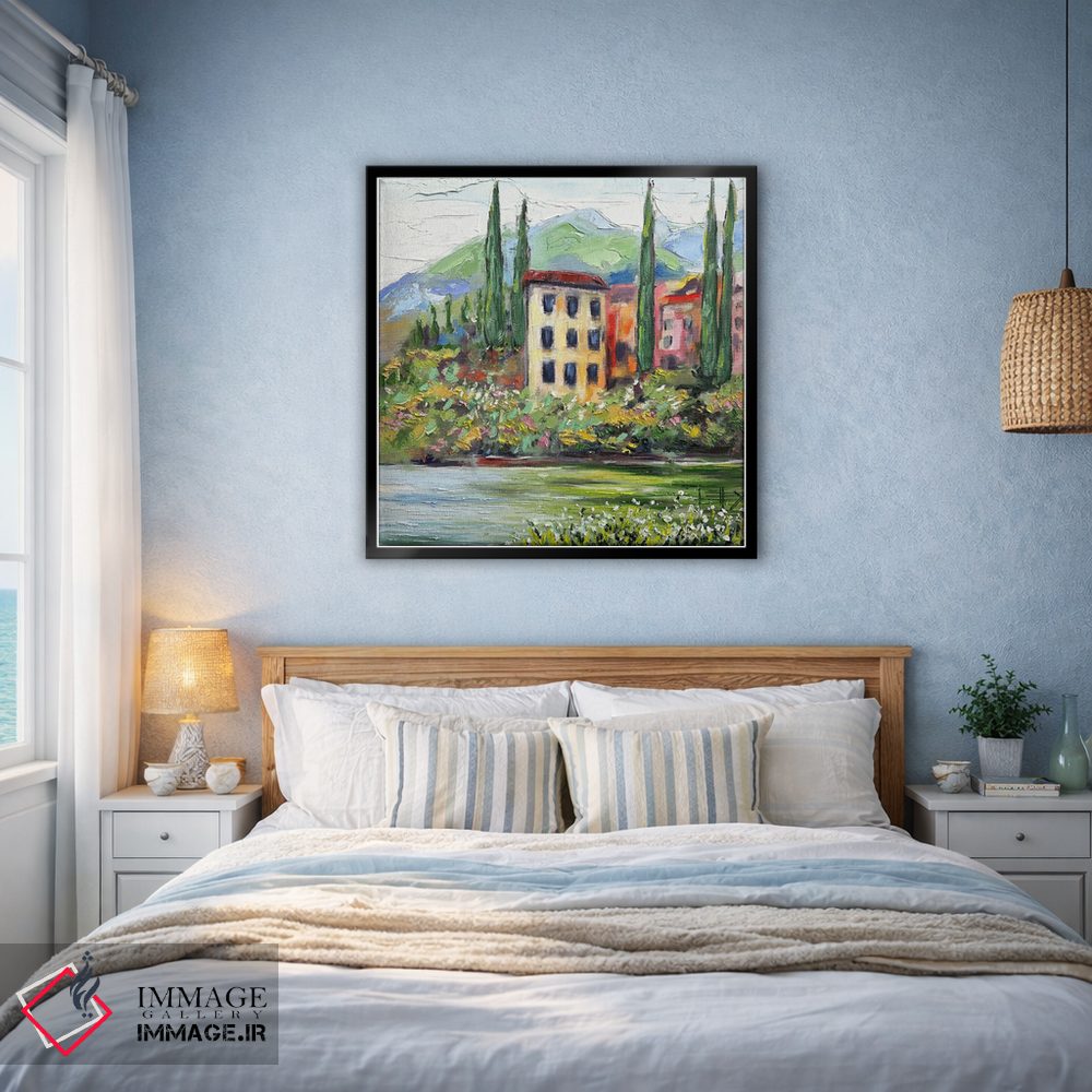 تابلو دکوراتیو یک روز در دریاچه کومو در ایتالیا اثر لیزا الی - D4B