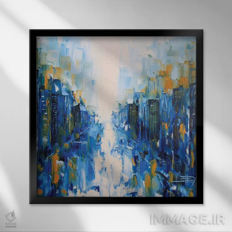تابلو انتزاعی قلبم را در سان فرانسیسکو گذاشتم اثر لیزا الی - نمای قابدار مشکی