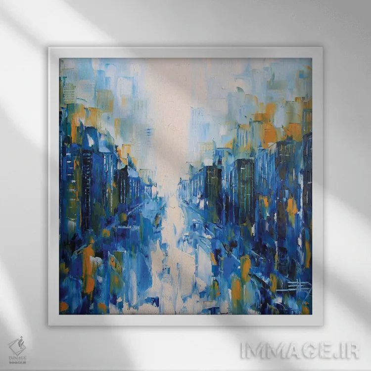 تابلو انتزاعی قلبم را در سان فرانسیسکو گذاشتم اثر لیزا الی - نمای قابدار سفید