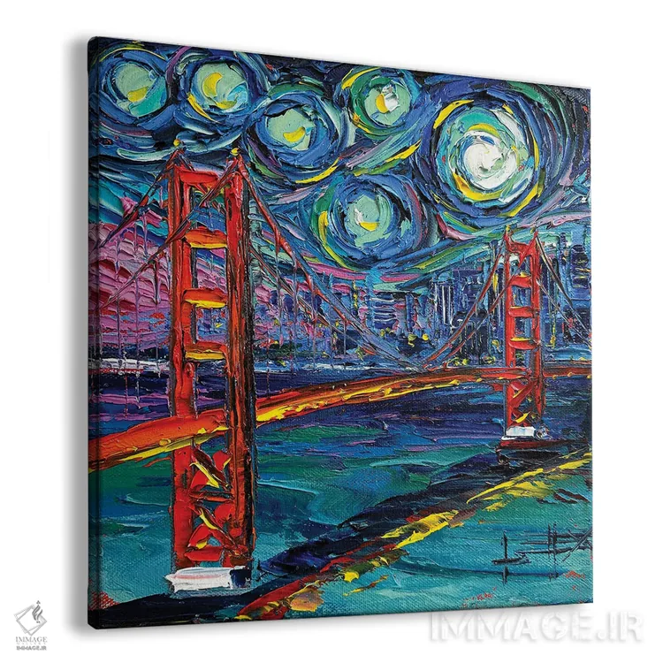 تابلو دکوراتیو آسمان های پل گلدن گیت سان فرانسیسکو اثر لیزا الی - نمای پرسپکتیو محصول