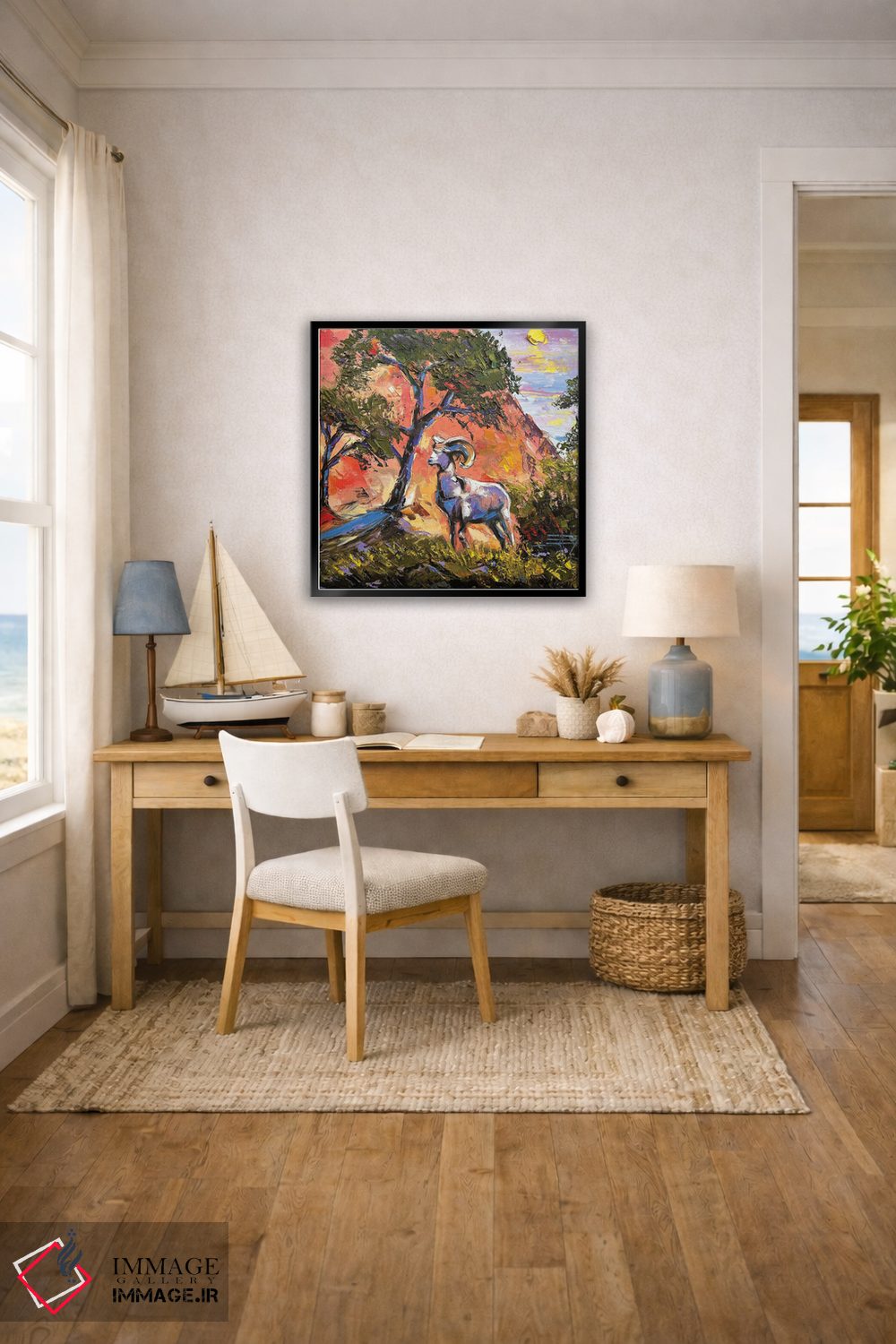 تابلو دکوراتیو بز کوهی در پارک ملی زایان اثر لیزا الی - D3B