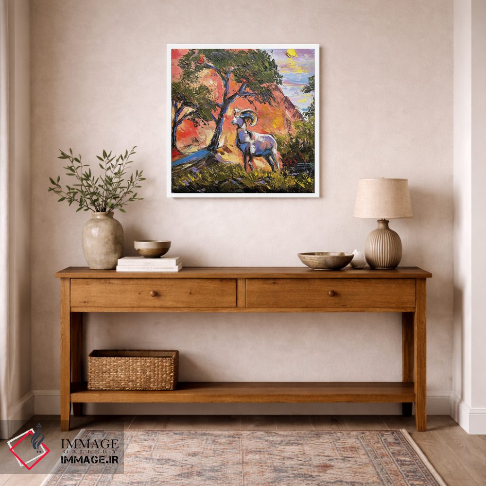 تابلو دکوراتیو بز کوهی در پارک ملی زایان اثر لیزا الی - D5W