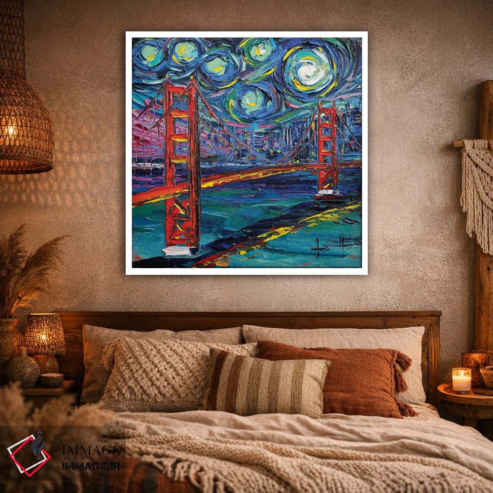 تابلو دکوراتیو آسمان های پل گلدن گیت سان فرانسیسکو اثر لیزا الی - D1W
