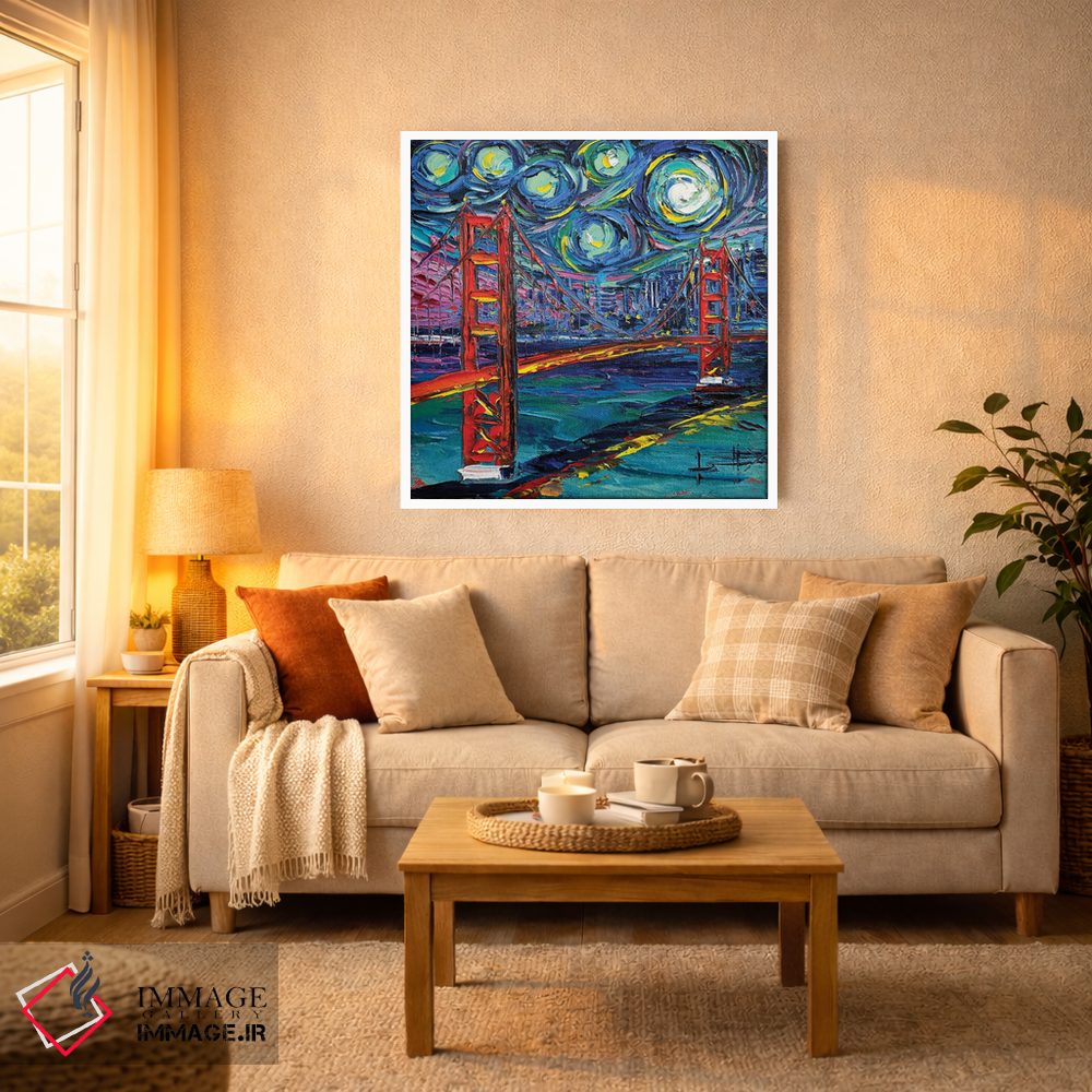 تابلو دکوراتیو آسمان های پل گلدن گیت سان فرانسیسکو اثر لیزا الی - D2W