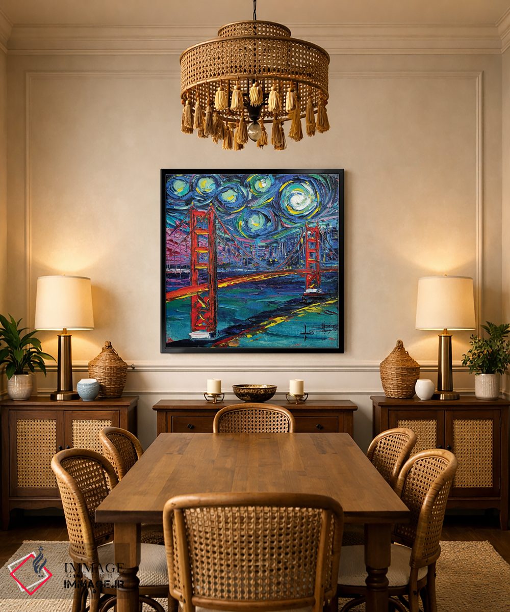 تابلو دکوراتیو آسمان های پل گلدن گیت سان فرانسیسکو اثر لیزا الی - D4B