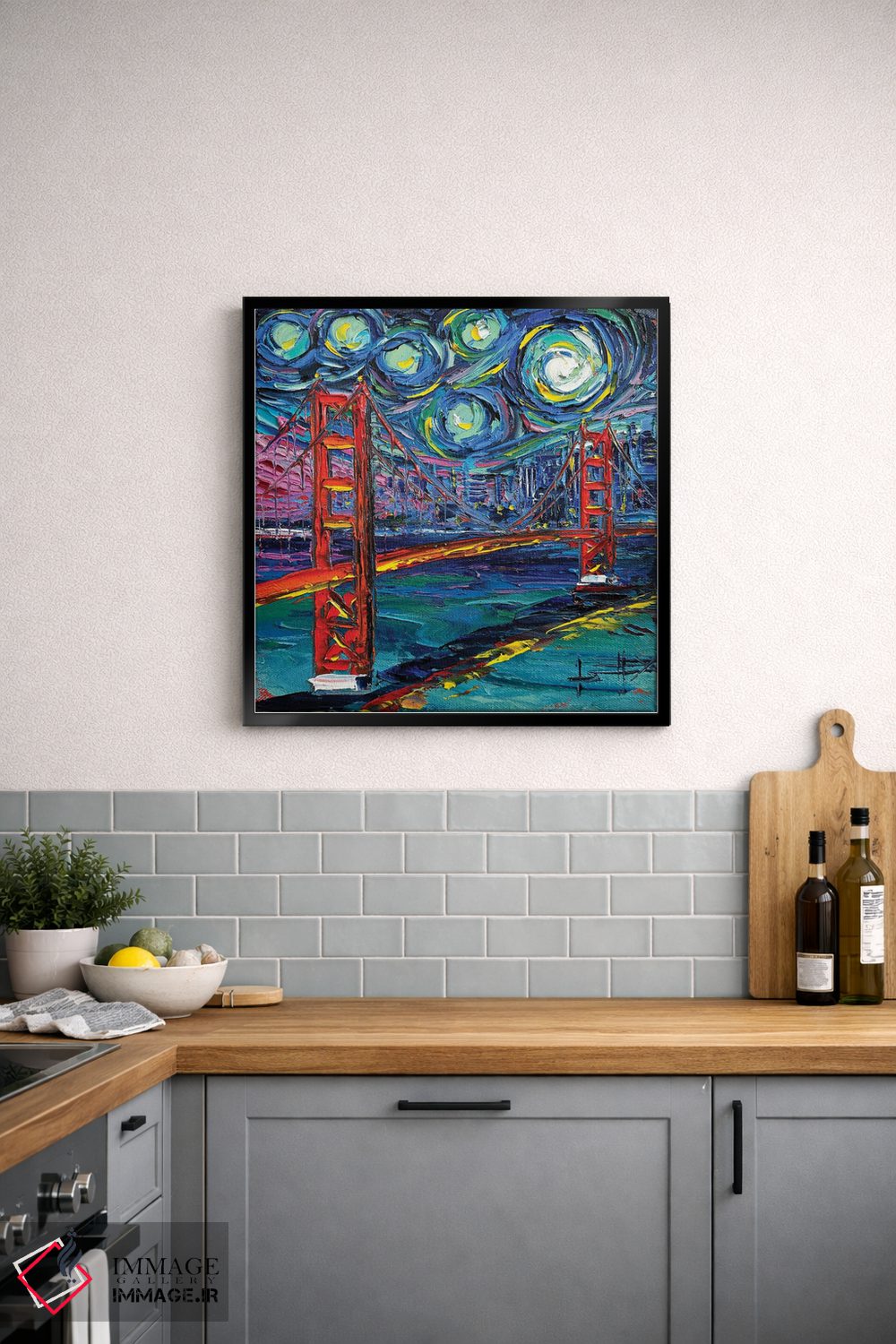 تابلو دکوراتیو آسمان های پل گلدن گیت سان فرانسیسکو اثر لیزا الی - D3B