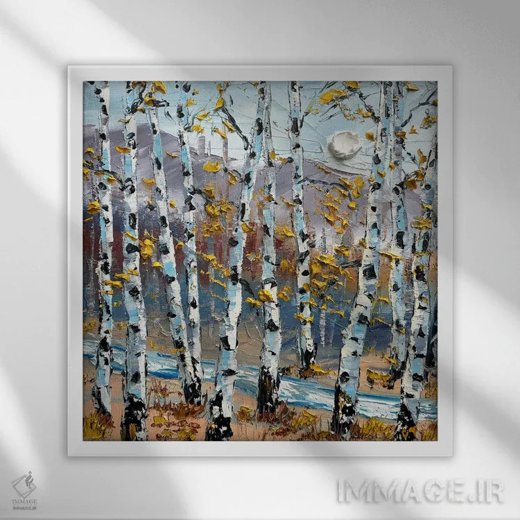 تابلو دکوراتیو نجوای پاییز اثر لیزا الی - نمای قابدار سفید