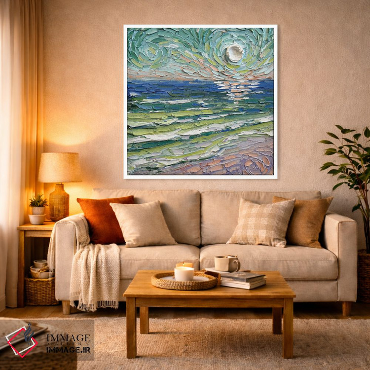 تابلو دکوراتیو ساحل سبزگون اثر لیزا الی - D2W