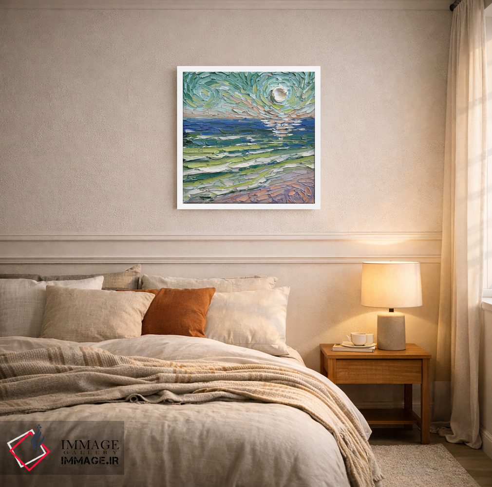 تابلو دکوراتیو ساحل سبزگون اثر لیزا الی - D4W