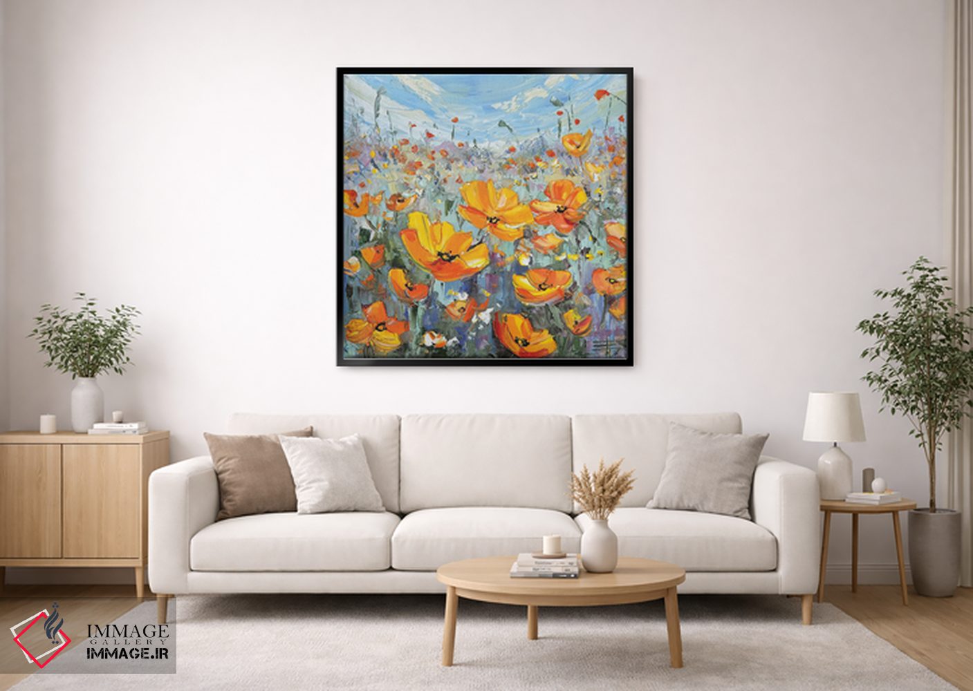 تابلو دکوراتیو منظره شقایق اثر لیزا الی - D2B