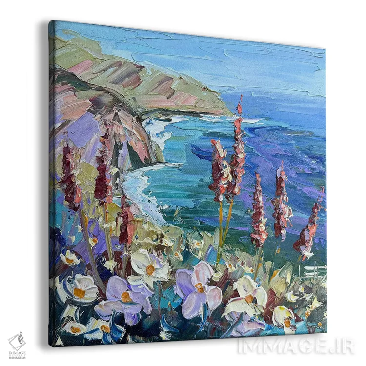 تابلو دکوراتیو رنگ های اسطوخودوسی ساحل اثر لیزا الی - نمای پرسپکتیو محصول