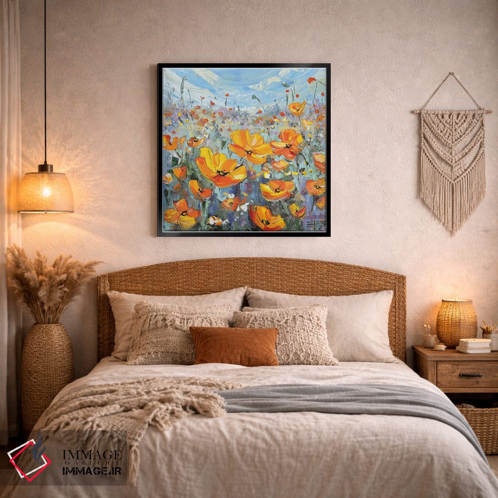 تابلو دکوراتیو منظره شقایق اثر لیزا الی - D4B