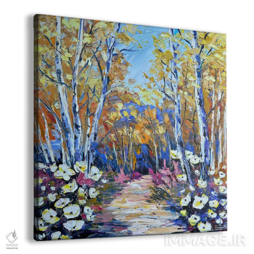 تابلو دکوراتیو جنگل کهربایی ۲ اثر لیزا الی - نمای پرسپکتیو محصول