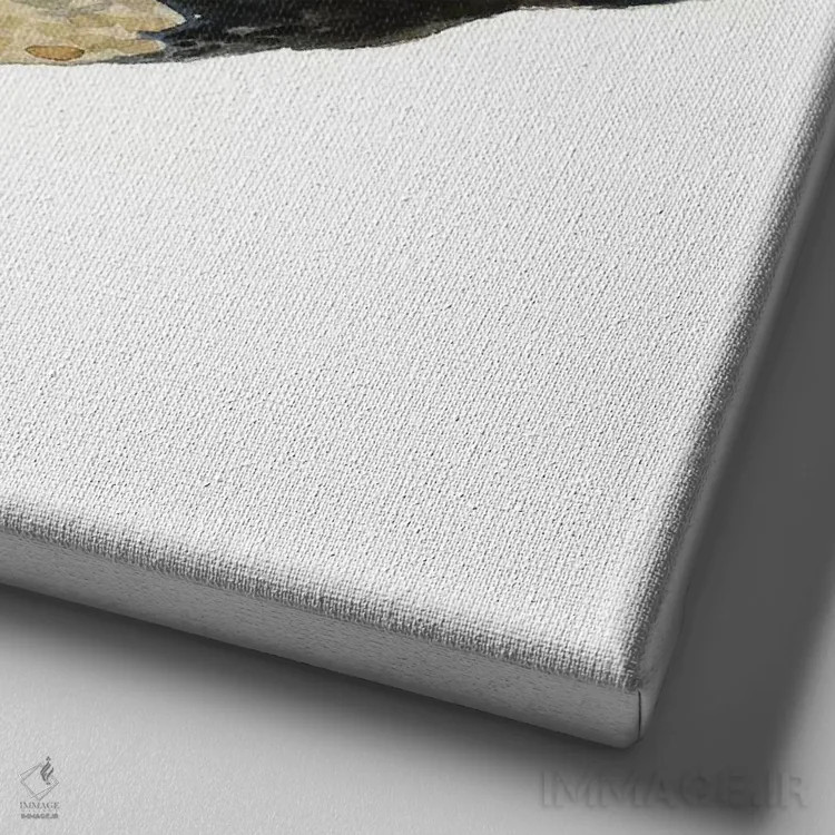 تابلو دکوراتیو اردک طلایی اثر لسیا بینکین - نمای نزدیک بافت بوم