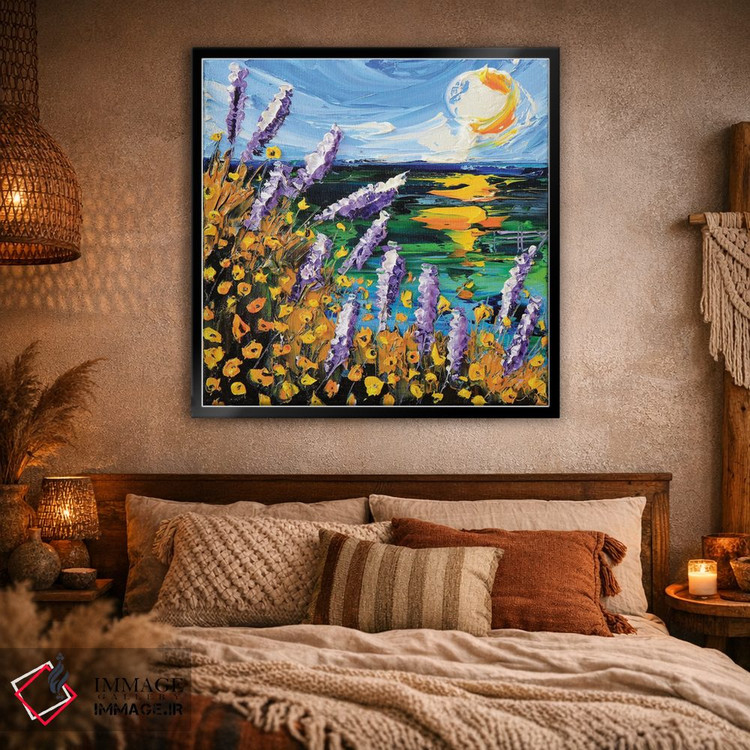 تابلو دکوراتیو گل لوپین خلیج مونتری اثر لیزا الی - D1B