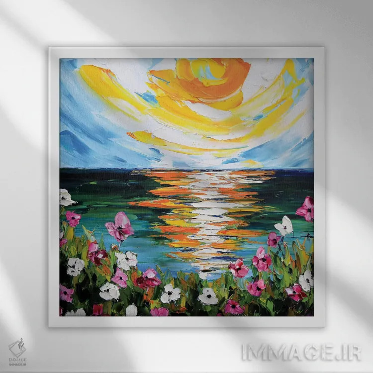 تابلو دکوراتیو افسون مونتری اثر لیزا الی - نمای قابدار سفید