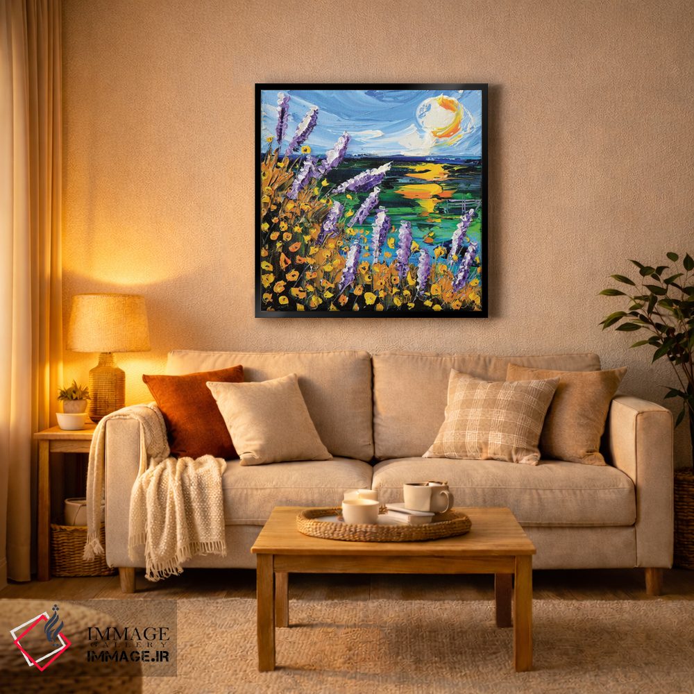 تابلو دکوراتیو گل لوپین خلیج مونتری اثر لیزا الی - D3B