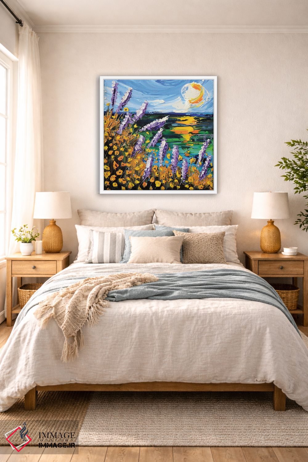 تابلو دکوراتیو گل لوپین خلیج مونتری اثر لیزا الی - D5W