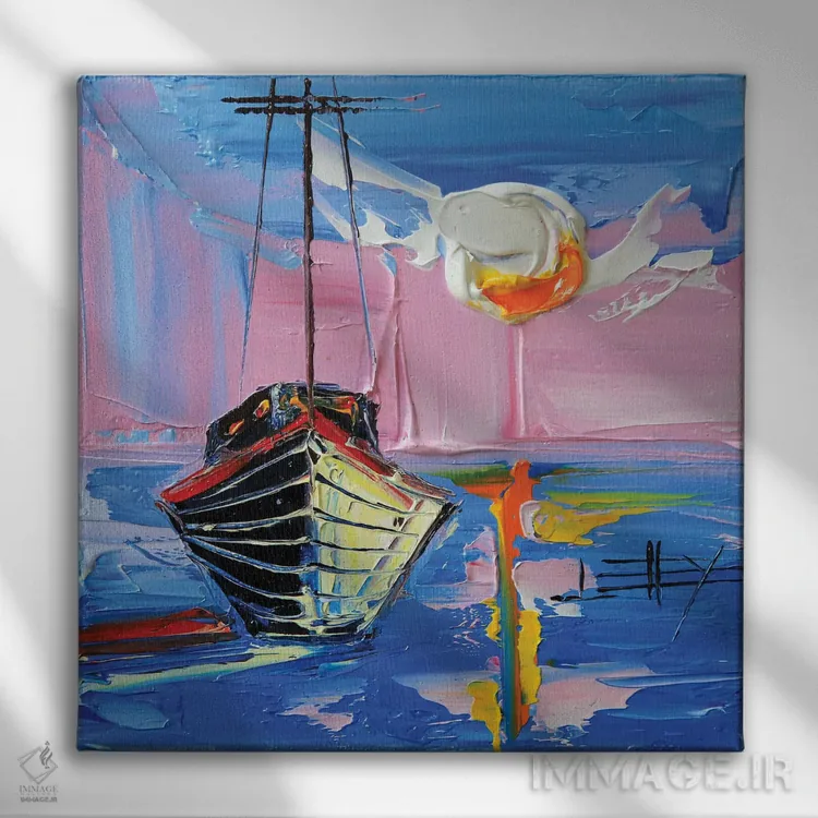 تابلو دکوراتیو غروب مونتری اثر لیزا الی - نمای روبهرو روی دیوار