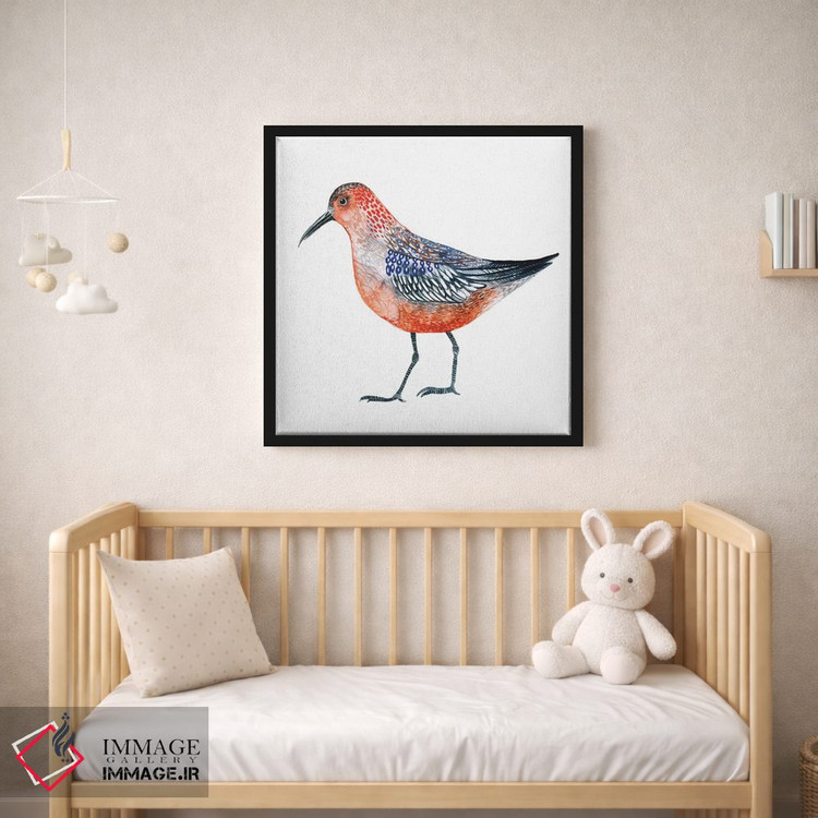 تابلو دکوراتیو پرنده قرمز اثر لسیا بینکین - D1B