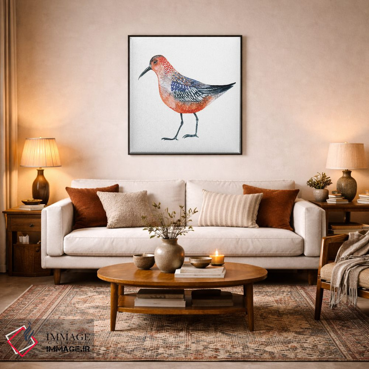 تابلو دکوراتیو پرنده قرمز اثر لسیا بینکین - D2B