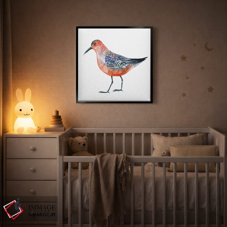تابلو دکوراتیو پرنده قرمز اثر لسیا بینکین - D3B