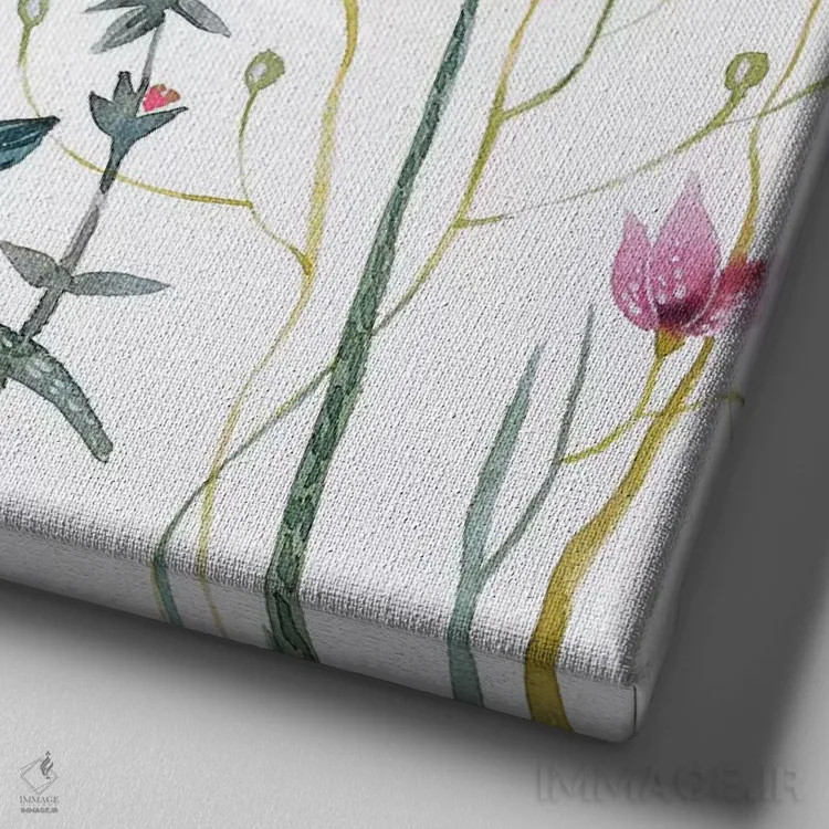 تابلو دکوراتیو چمنزارها ۱ اثر لسیا بینکین - نمای نزدیک بافت بوم