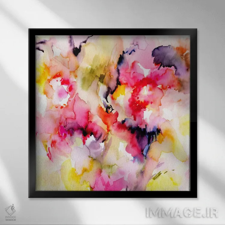 تابلو انتزاعی آفتابی II اثر لسیا بینکین - نمای قابدار مشکی