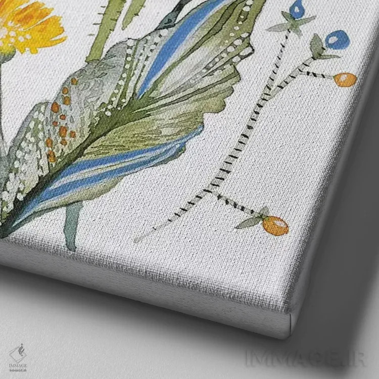 تابلو دکوراتیو چمنزارها ۲ اثر لسیا بینکین - نمای نزدیک بافت بوم