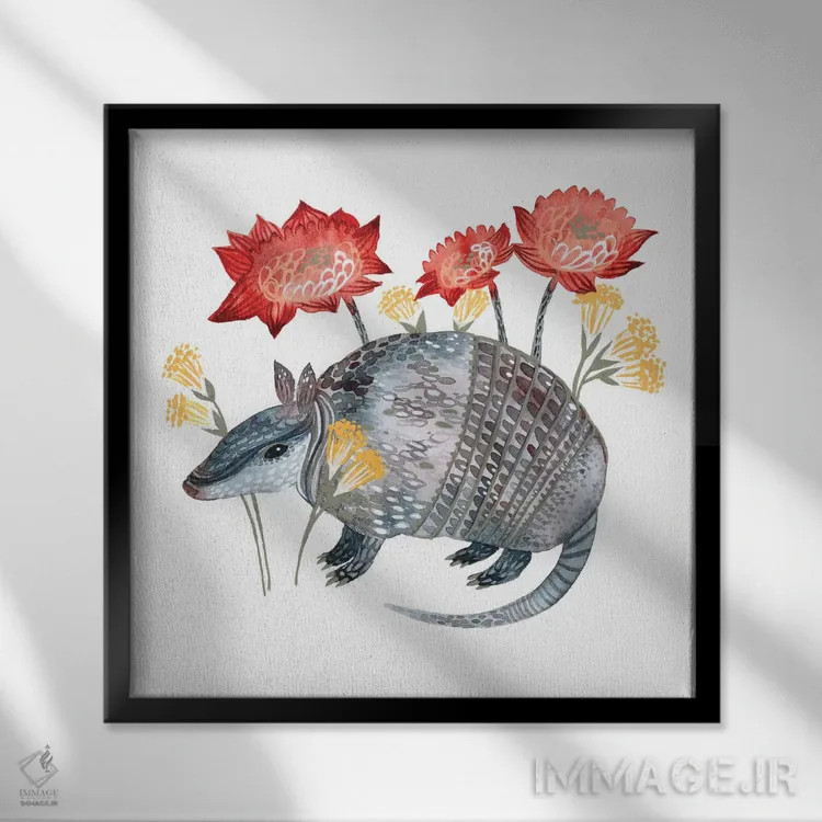 تابلو دکوراتیو آرما armadillo armadillo لنا اثر لسیا بینکین - نمای قابدار مشکی