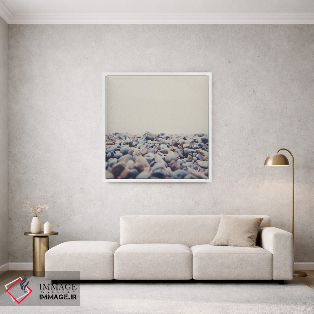 تابلو دکوراتیو سنگ ریزه های ساحل دریاچه کنستانس اثر لورا ایوانز - D1W
