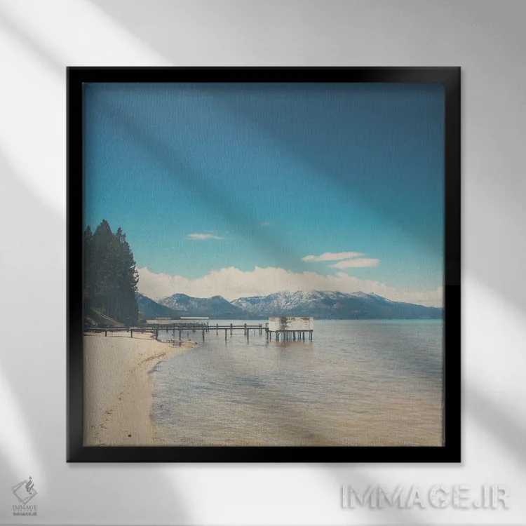 تابلو دکوراتیو دریاچه تاهو II اثر لورا ایوانز - نمای قابدار مشکی