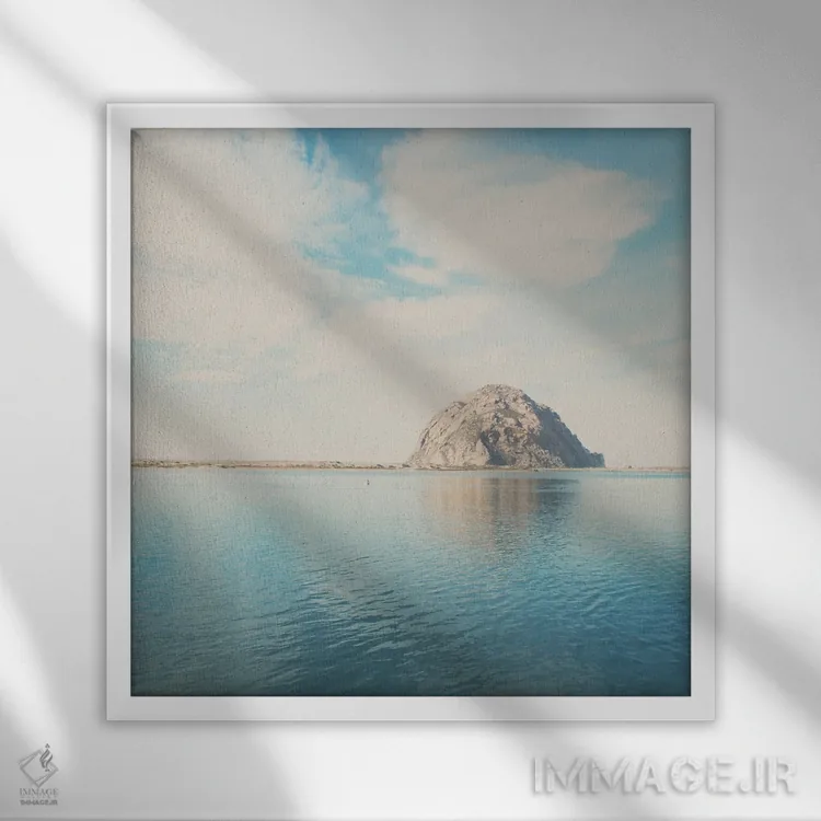 تابلو دکوراتیو صخره مورو اثر لورا ایوانز - نمای قابدار سفید