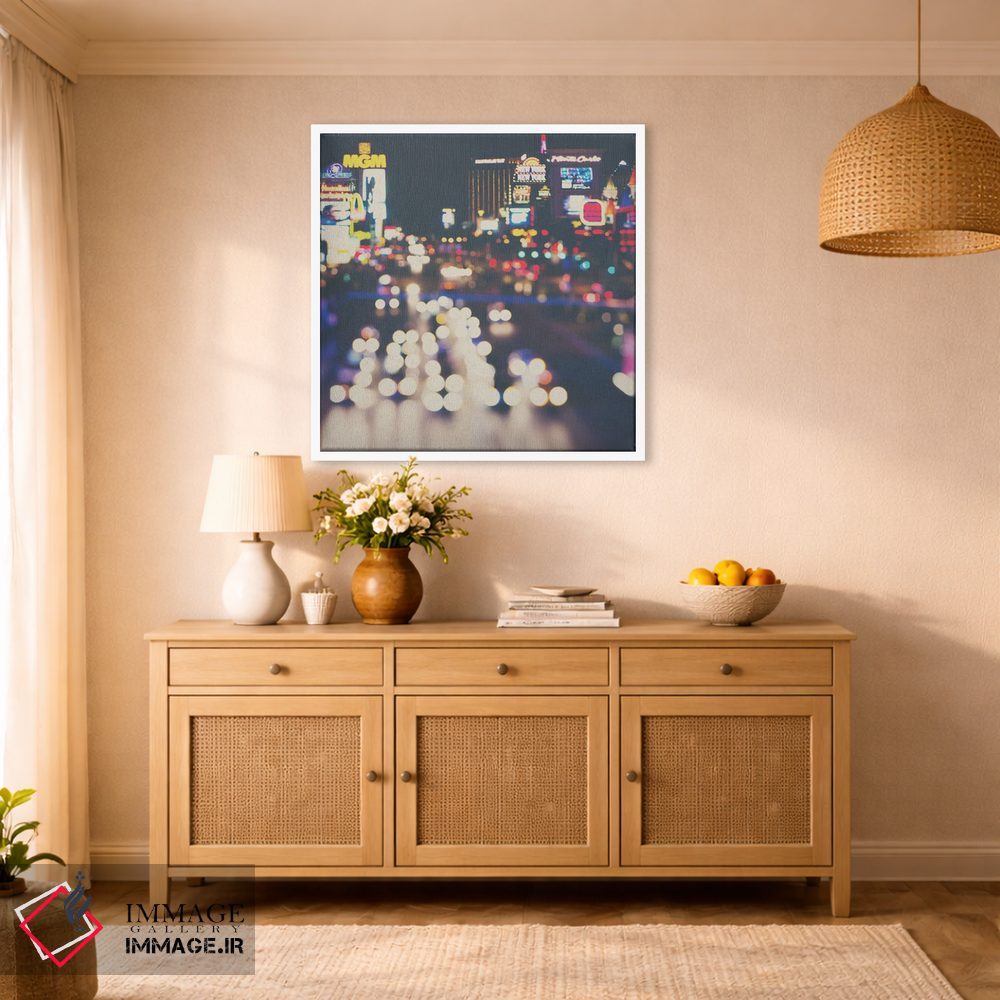 تابلو دکوراتیو شهر نئونی اثر لورا ایوانز - D1W