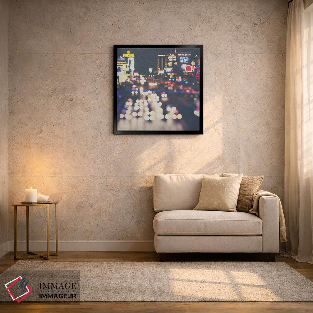تابلو دکوراتیو شهر نئونی اثر لورا ایوانز - D4B