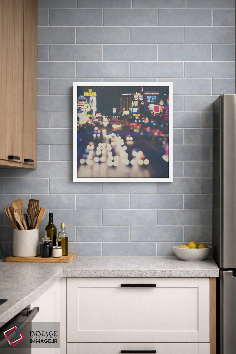 تابلو دکوراتیو شهر نئونی اثر لورا ایوانز - D3W