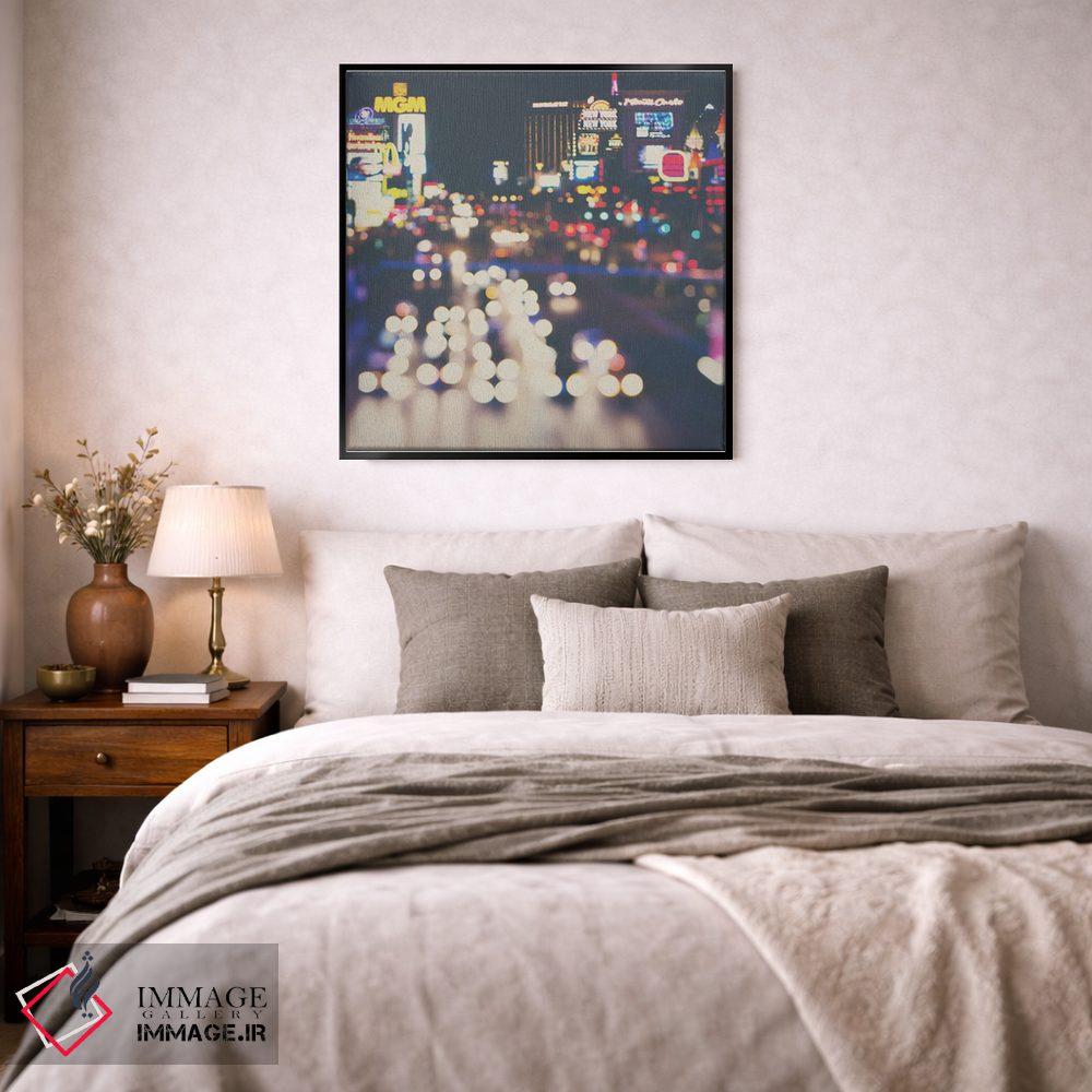 تابلو دکوراتیو شهر نئونی اثر لورا ایوانز - D5B